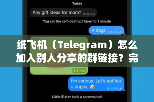纸飞机（Telegram）怎么加入别人分享的群链接？完整教程与SEO优化指南